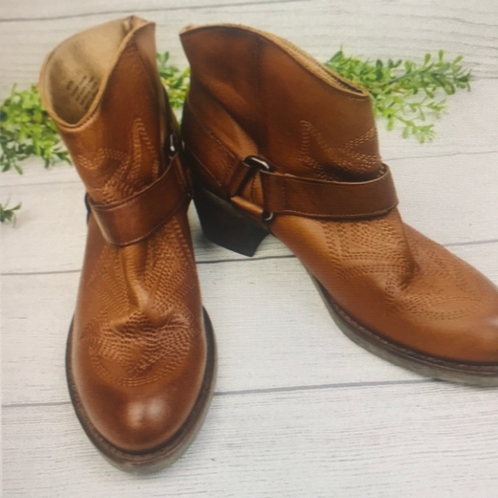 Miz mooz ladies nettie camel brown leather ankle boots